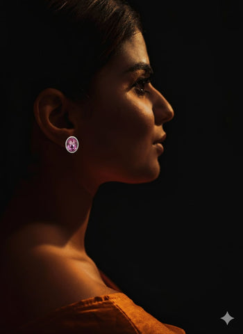 Aurora Pink Gemstone Stud Earrings